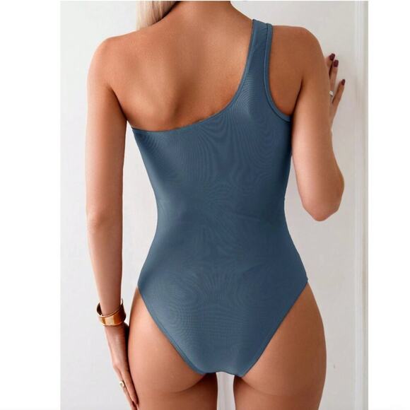 Summer in Posh C 🔆 | Ocean Mirage One-Shoulder 1PC Swimsuit - Picture 3 of 8